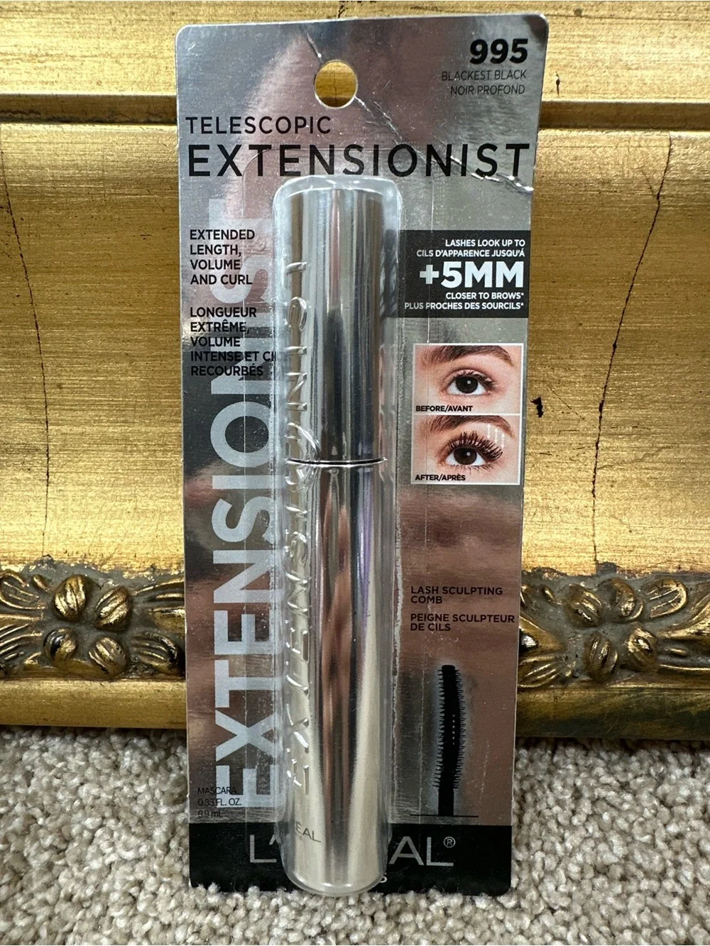 NIB L'Oreal Paris Telescopic Extensionist Mascara Washable 995 Blackest Black